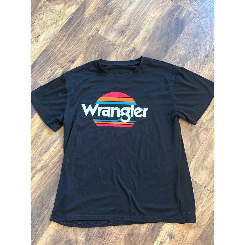 Wrangler Retro Sunset Logo Graphic Tee Black Unisex‎ Sz L